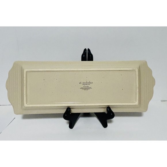 St. Nicholas Square SNOW VALLEY Platter Tray Wreath Pine Houndstooth Trim 16” - Picture 4 of 7